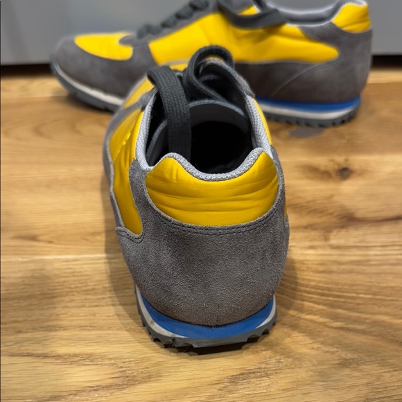 Prada Men's Yellow and Gray Sneakers - Picture 3 of 6